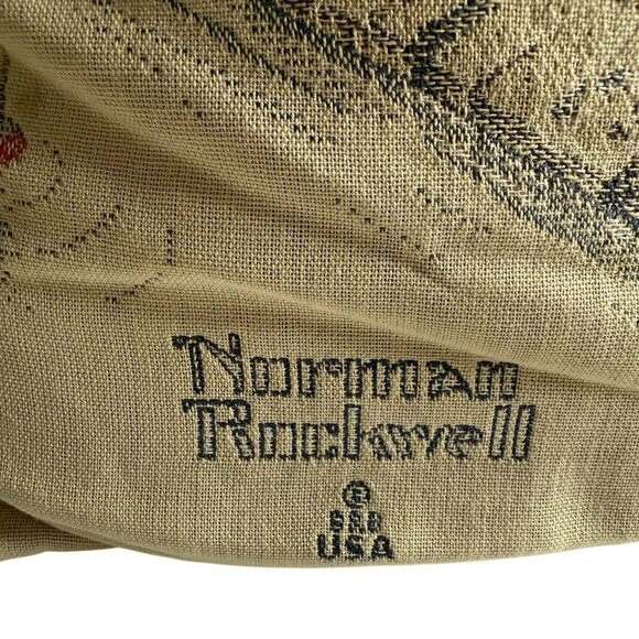 Vintage Norman Rockwell Pillow 2 Boys 1 Dog Fishing Fishermans Paradise - Picture 5 of 7